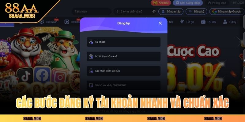 Các bước đăng ký tài khoản nhanh và chuẩn xác